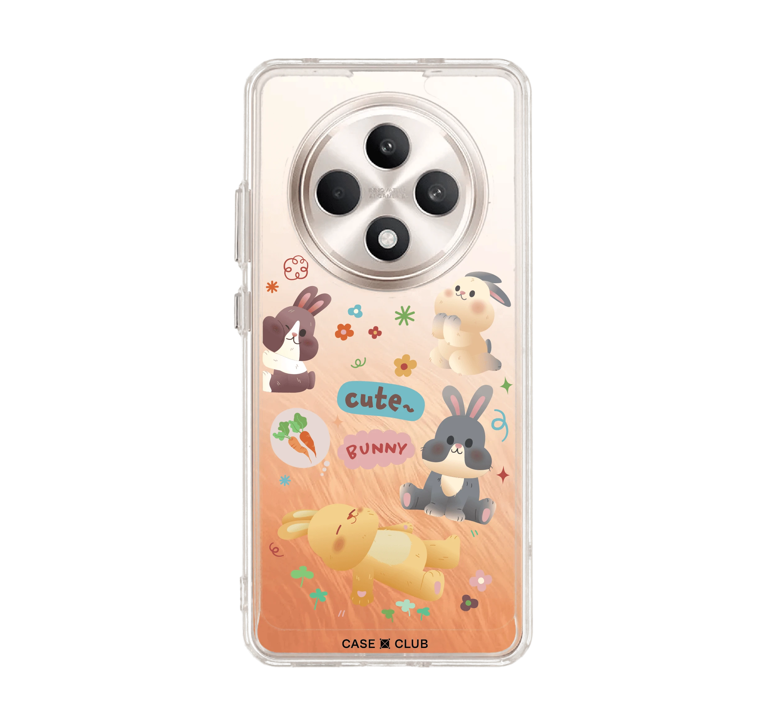เคสใส oppo reno 12f กระต่ายน้อยสุขสันต์